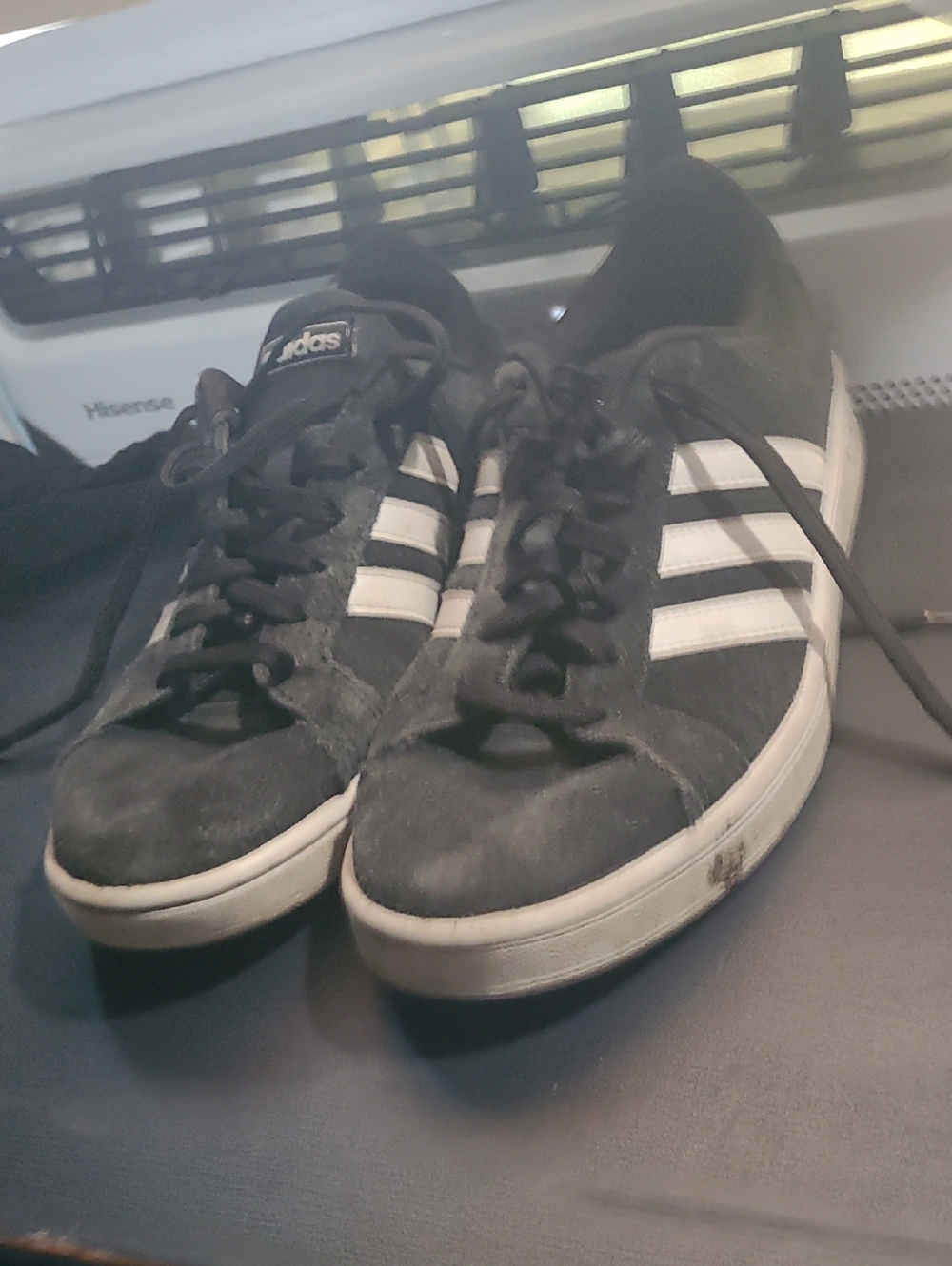 adidas Black Sneakers with White Stripes